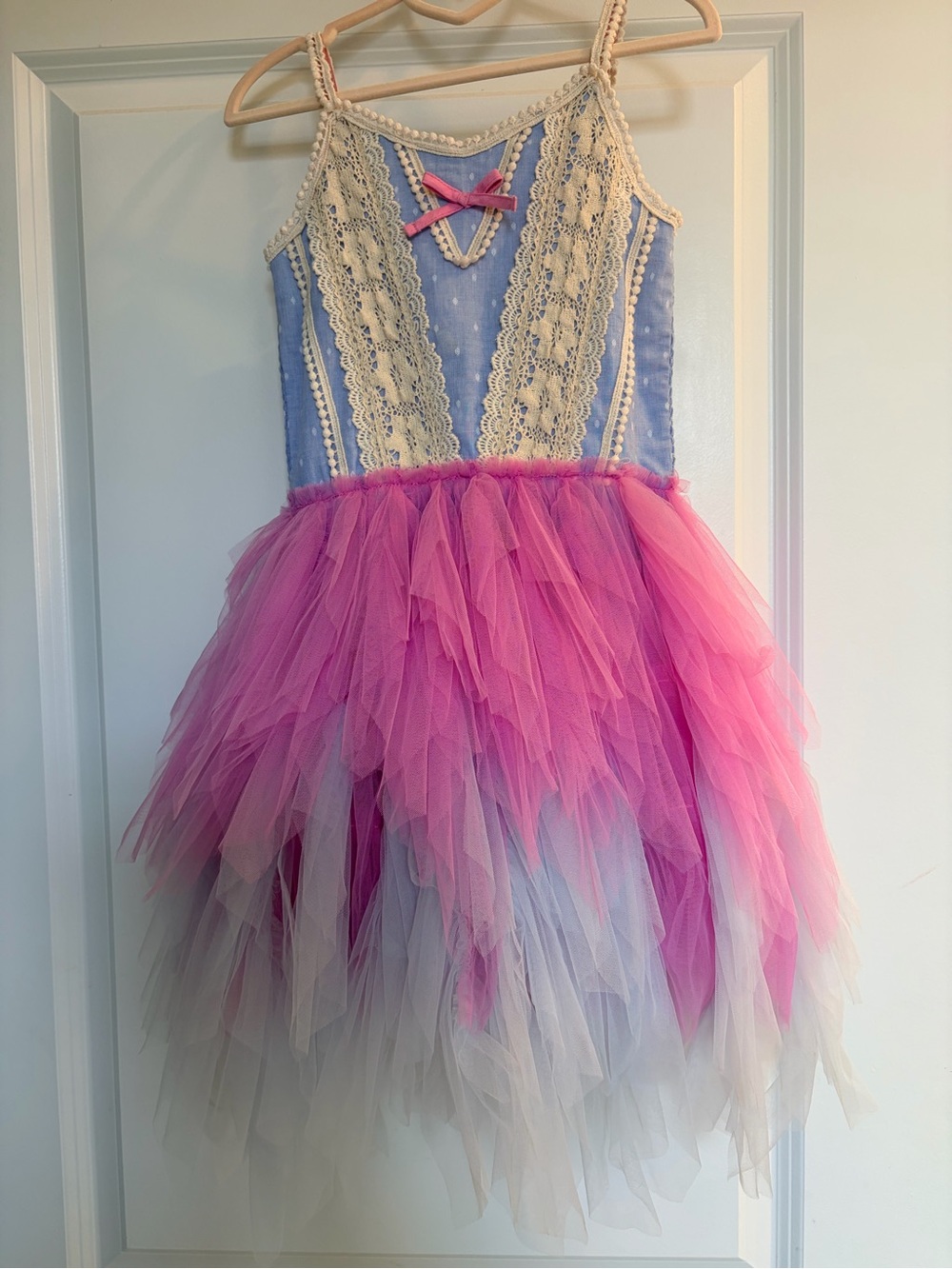 Girls Pink and Blue Tulle Princess Costume Dress